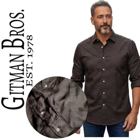 Gitman Bros. Black Textured Cotton Button Down Long Sleeve Shirt - Picture 7 of 7